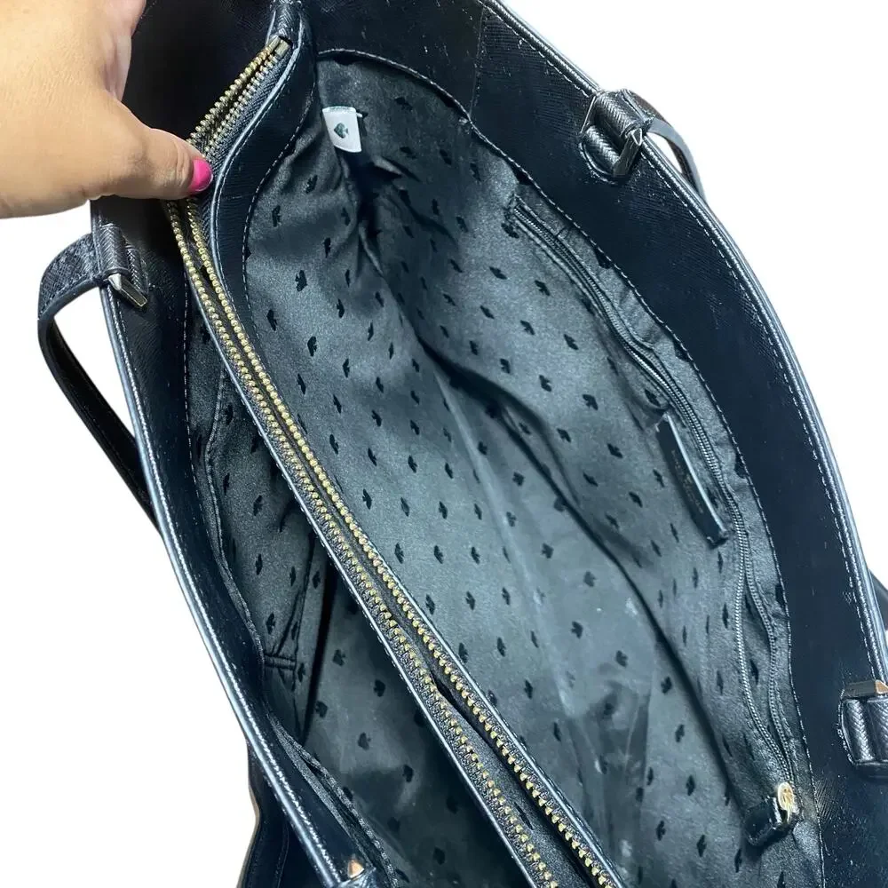 Kate Spade New York Staci Large Laptop Tote Leather Handbag Black